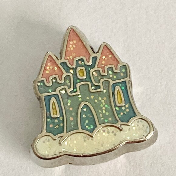 Vintage Disney Cinderella Castle Slider Charm Sleeping Beauty Disneyland Stamped - Picture 3 of 7